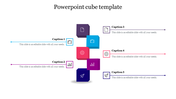 PowerPoint slide with five colorful 3D cubes, each representing different sections and icons.