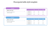 Stunning PowerPoint Table Style Template PPT Designs