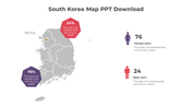 Get Stunning South Korea Map PPT Download Presentation