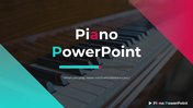 Slide pack with a piano focused theme including keyboard images, history, techniques, famous composers, and more.