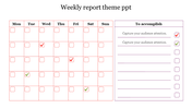 Creative Weekly Report Theme PPT Slides Presentation