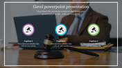 Creative Gavel PowerPoint Presentation Template Slide