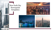 Collage of New York City images with a title text on the left and three cityscape images on the right.