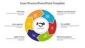 Circular diagram with six colored segments surrounding a handshake graphic, each with icons and text areas on both sides.