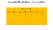 Creative August 2021 Monthly Planner Powerpoint Slide