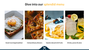 Enticing Restaurant Menu PowerPoint Template Presentation