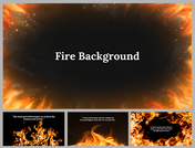 A pack of fire background slides with glowing flames on the borders and dark space in the center.