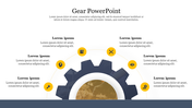 Gear PowerPoint Presentation Slide With Six Icons 