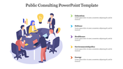 5 Node Public Consulting PowerPoint Template PPT