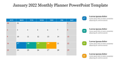 Best January 2022 Monthly Planner PowerPoint Template