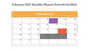 Best February 2022 Monthly Planner PowerPoint Slide