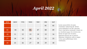 Portfolio April 2022 Monthly Planner Presentation