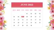 June 2022 PowerPoint Template With Flower Design