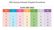 Customized January 2022 Monthly Planner PowerPoint 