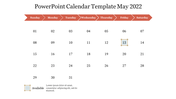 Creative PowerPoint Calendar Template May 2022 Presentation