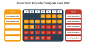 Editable PowerPoint Calendar Template June 2022