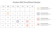 Download this Best October 2022 PowerPoint Calendar slide