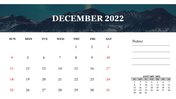 PowerPoint Calendar December 2022 Presentation Template