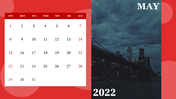 Portfolio PowerPoint Calendar May 2022 Template