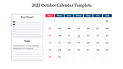 Creative 2022 October Calendar Template Presentation