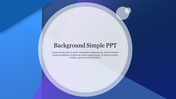 Simple background slide with a circular design and abstract blue gradient shapes with placeholder text area.