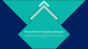 Modern simple template featuring a combination of teal and dark blue geometric shapes with a large title text area.