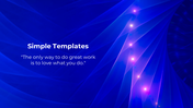 Set of blue gradient slide deck featuring abstract designs and inspirational quotes.