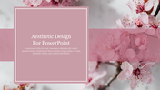 Aesthetic slide design with a soft pink floral background and a text box displaying the slide title.