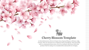 Beautiful cherry blossom branches with pink flowers and falling petals on a white background.