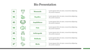 Professional Bio Presentation PowerPoint Template Slide