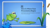 Editable Frog PowerPoint Background Slide Template