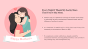 A Mother’s Day slide featuring a mother and daughter embracing and a message of gratitude, set against a pink background.