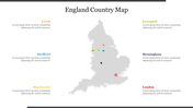 Editable Egland Country Map PowerPoint Template Slide 