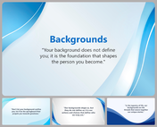 A pack of gradient blue background slides with the quotes in the center.