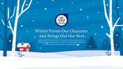 Amazing PowerPoint Template Blue Winter Presentation 