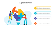 Effective Lightbulb Puzzle PowerPoint Template Slide 