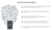 A slide explaining IOT concepts with a focus on sensors, data exchange, smart home applications, and technology convergence.