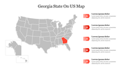 Creative Georgia State On US Map Presentation PPT