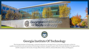 Photo of the Georgia Institute of Technology campus, featuring the university logo and a sign with the name displayed.