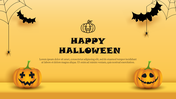 Creative Spooky Theme PowerPoint PPT Template - Yellow Theme