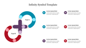 PowerPoint slide featuring an infinity symbol with sections labeled Type A and Type B, along with numbered caption areas.