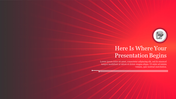 Amazing Nice Red Background PowerPoint Template Slide 