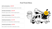 Download Now! Food Truck Menu Template Presentation Slide 