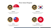 Amazing Four Asian Dragons PowerPoint Presentation 