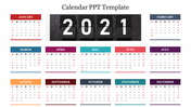 Multicolor Calendar PPT Template Presentation Design