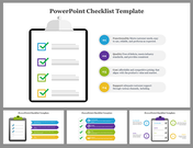 Checklist slides with checkmarks, color coded steps, and clipboards displayed in varied layouts and orientations.