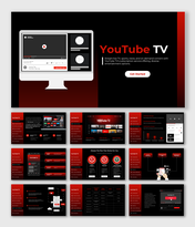 Editable YouTube TV PowerPoint And Google Slides Templates