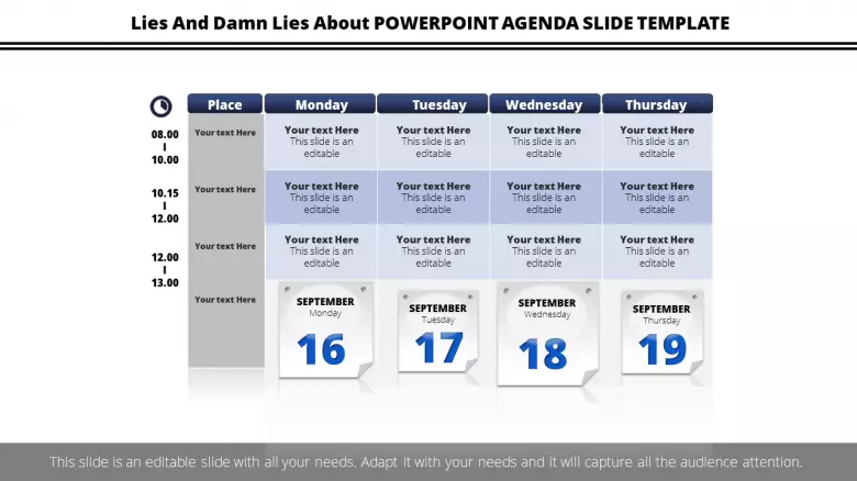 Get Powerpoint Agenda Slide Template Calendar Model