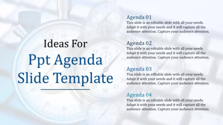 Powerpoint Agenda Slide Template With Time Background