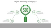 Affordable Digital Marketing Strategy PPT In Green Color